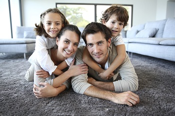 Family in a living room